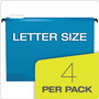 Pendaflex SureHook Hanging Pocket File, Letter Size, 1/5-Cut Tabs, Assorted Colors, 4/Pack View Product Image