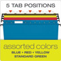 Pendaflex SureHook Hanging Pocket File, Letter Size, 1/5-Cut Tabs, Assorted Colors, 4/Pack View Product Image