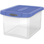 Bankers Box Heavy Duty Plastic File Storage, Letter/Legal Files, 14" x 17.38" x 10.5", Clear/Blue (FEL0086201) View Product Image