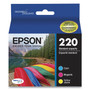 Epson T220520-S (220) DURABrite Ultra Ink, 165 Page-Yield, Cyan/Magenta/Yellow View Product Image