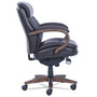 La-Z-Boy Woodbury Mid-Back Executive Chair, Supports Up to 300 lb, 18.75" to 21.75" Seat Height, Brown Seat/Back, Weathered Sand Base View Product Image