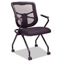 Alera Elusion Mesh Nesting Chairs with Padded Arms, Supports Up to 275 lb, 18.11" Seat Height, Black, 2/Carton View Product Image