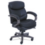 La-Z-Boy Woodbury Mid-Back Executive Chair, Supports Up to 300 lb, 18.75" to 21.75" Seat Height, Black Seat/Back, Weathered Gray Base View Product Image