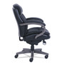 La-Z-Boy Woodbury Mid-Back Executive Chair, Supports Up to 300 lb, 18.75" to 21.75" Seat Height, Black Seat/Back, Weathered Gray Base (LZB48963A) View Product Image