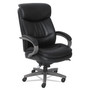 La-Z-Boy Woodbury Big/Tall Executive Chair, Supports Up to 400 lb, 20.25" to 23.25" Seat Height, Black Seat/Back, Weathered Gray Base View Product Image