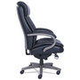 La-Z-Boy Woodbury Big/Tall Executive Chair, Supports Up to 400 lb, 20.25" to 23.25" Seat Height, Black Seat/Back, Weathered Gray Base View Product Image