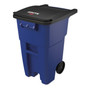 Rubbermaid Commercial Square Brute Rollout Container, 50 gal, Molded Plastic, Blue (RCP9W27BLU) View Product Image