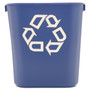 Rubbermaid Commercial 13 QT Standard Deskside Recycling Wastebasket - 3.25 gal Capacity - Rectangular - Compact, Durable - 12.1" Height x 8.2" Width x 11.4" Depth - Resin Product Image 