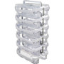 deflecto Stackable Caddy Organizer with S, M and L Containers, Plastic, 10.5 x 14 x 6.5, White Caddy/Clear Containers View Product Image