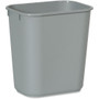 Rubbermaid Commercial 13 QT Standard Deskside Wastebaskets - 3.25 gal Capacity - Dent Resistant, Rust Resistant, Easy to Clean, Durable - 12.1" Height x 8.3" Width x 11.4" Depth - Plastic - Gray Product Image 
