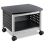 Safco Scoot Under-Desk Printer Stand, Metal, 2 Shelves, 100 lb Capacity, 20.25" x 16.5" x 14.5", Black/Silver View Product Image