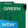 Pendaflex Hanging-Style Personnel Folders, 5 Dividers with 1/5-Cut Tabs, Letter Size, 1/3-Cut Exterior Tabs, Green View Product Image