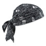 ergodyne Chill-Its 6710CT Cooling PVA Tie Bandana Triangle Hat, One Size Fits Most, Skulls View Product Image