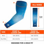 ergodyne Chill-Its 6695 Sun Protection Arm Sleeves, Polyester/Spandex, Medium/Large, Blue View Product Image