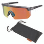ergodyne Skullerz AEGIR Anti-Scratch/Enhanced Anti-Fog Safety Glasses, Orange Nylon Impact Frame, Blue Mirror Polycarbonate Lens View Product Image