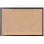 U Brands Cork Bulletin Board - 24" Board Height x 36" Board Width - Natural Cork Surface - Self-healing, Durable, Mounting System, Tackable, Sturdy - Black Wood Frame Product Image 
