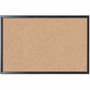 U Brands Cork Bulletin Board - 24" Board Height x 36" Board Width - Natural Cork Surface - Self-healing, Durable, Mounting System, Tackable, Sturdy - Black Wood Frame Product Image 
