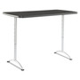 Iceberg ARC Adjustable-Height Table, Rectangular, 60" x 30" x 30" to 42", Graphite/Silver View Product Image
