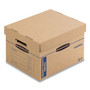 Bankers Box SmoothMove Maximum Strength Moving Boxes, Half Slotted Container (HSC), Small, 15" x 15" x 12", Brown/Blue, 8/Pack View Product Image