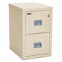 FireKing Compact Turtle Insulated Vertical File, 1-Hour Fire, 2 Legal/Letter File Drawers, Parchment, 17.75" x 22.13" x 27.75" View Product Image