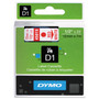 DYMO D1 High-Performance Polyester Removable Label Tape, 0.5" x 23 ft, Red on White View Product Image