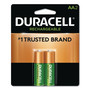 Duracell Rechargeable StayCharged NiMH Batteries, AA, 2/Pack (DURNLAA2BCD) View Product Image
