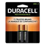 Duracell Rechargeable StayCharged NiMH Batteries, AA, 2/Pack (DURNLAA2BCD) View Product Image