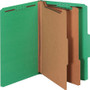 Pendaflex Colored Pressboard Top Tab Classification Folders, 2.5" Expansion, 2 Dividers, 6 Fasteners, Legal Size, Dark Green, 10/Box View Product Image