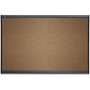 Quartet Prestige Colored Cork Bulletin Board, 36 x 24, Brown Surface, Graphite Gray Fiberboard/Plastic Frame (QRTB243G) View Product Image