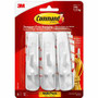 Command Medium Utility Hooks with Adhesive Strips - 3 lb (1.36 kg) Capacity - for Paint, Wood, Tile - White Product Image 