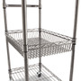 Alera Three-Tier Wire Cart with Basket, Metal, 2 Shelves, 1 Bin, 500 lb Capacity, 28" x 16" x 39", Black Anthracite (ALESW342416BA) View Product Image