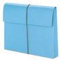 Smead Expanding Wallet with Elastic Cord, 2" Expansion, 1 Section, Elastic Cord Closure, Letter Size, Blue, 10/Box View Product Image