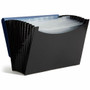 Smead Letter Expanding File - 8 1/2" x 11" - 12 Pocket(s) - Polypropylene - Blue, Black Product Image 