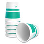 Perk Insulated Paper Cup, 10 oz, White/Teal, 40/Pack View Product Image