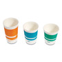 Perk Insulated Paper Cup, 10 oz, White/Teal, 40/Pack View Product Image