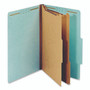 Pendaflex Colored Pressboard Top Tab Classification Folders, 2.5" Expansion, 2 Dividers, 6 Fasteners, Legal Size, Light Blue, 10/Box View Product Image