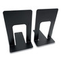 Huron Steel Bookends, Contemporary Style, Nonskid, 6 x 8 x 9.25, Black, 1 Pair View Product Image
