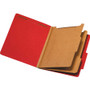 Pendaflex Colored Pressboard Top Tab Classification Folders, 2.5" Expansion, 2 Dividers, 6 Fasteners, Letter Size, Bright Red, 10/Box View Product Image