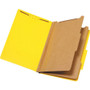 Pendaflex Colored Pressboard Top Tab Classification Folders, 2.5" Expansion, 2 Dividers, 6 Fasteners, Legal Size, Yellow, 10/Box View Product Image