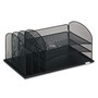 Safco Onyx Desk Organizer with Three Horizontal and Three Upright Sections, Letter Size Files, 19.5 x 11.5 x 8.25, Black (SAF3254BL) View Product Image
