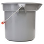 Rubbermaid Commercial Brute 14-quart Round Bucket - 3.50 gal - Heavy Duty, Rust Resistant, Bend Resistant, Graduated, Handle, Stackable - 11.3" - Plastic, Steel - Gray Product Image 
