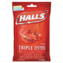HALLS Triple Action Cough Drops, Cherry, 30/Bag, 12 Bags/Box View Product Image