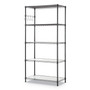 Alera 5-Shelf Wire Shelving Kit with Casters and Shelf Liners, 36w x 18d x 72h, Black Anthracite View Product Image