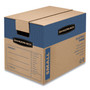 Bankers Box SmoothMove Prime Moving/Storage Boxes, Hinged Lid, Regular Slotted Container, Small, 12" x 16" x 12", Brown/Blue, 10/Carton View Product Image
