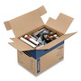 Bankers Box SmoothMove Prime Moving/Storage Boxes, Hinged Lid, Regular Slotted Container, Small, 12" x 16" x 12", Brown/Blue, 10/Carton View Product Image