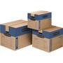 Bankers Box SmoothMove Prime Moving/Storage Boxes, Hinged Lid, Regular Slotted Container, Small, 12" x 16" x 12", Brown/Blue, 10/Carton View Product Image