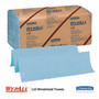 WypAll L10 Windshield Wipers, Banded, 2-Ply, 9.38 x 10.25, Light Blue, 140/Pack, 16 Packs/Carton (KCC05120) View Product Image