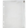 Oxford Zipper Binder Pockets - For 10 1/2" x 8" Sheet - Ring Binder - Rectangular - Clear, White - Poly Product Image 