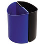 Safco Desk-Side Recycling Receptacle, 3 gal, Plastic, Black/Blue (SAF9927BB) View Product Image
