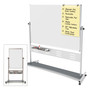 MasterVision Revolver Easel, 35.4 x 47.2, 80" Tall Easel, Vertical Orientation, White Surface, Silver Aluminum Frame (BVCQR5203) View Product Image
